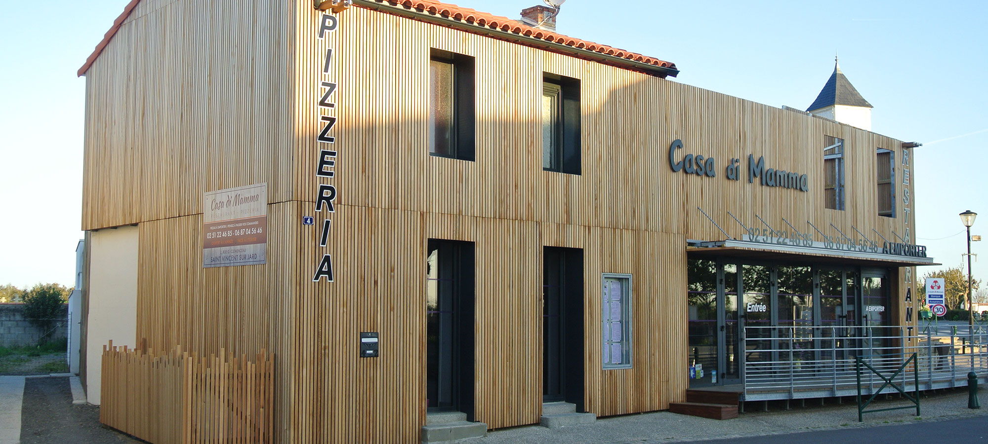 rehabilitation bois restaurant casadimamma