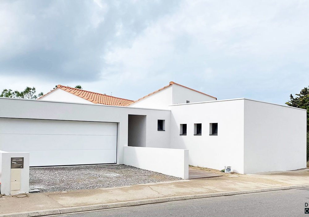 construction maison contemporaine vue mer facade vendee